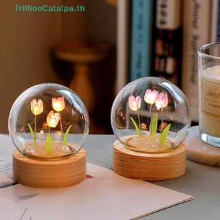 Trillioncatalpa โคมไฟกลางคืน รูปดอกทิวลิป Diy สําหรับตกแต่ง