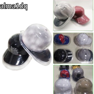 Alma1dq กล่องเก็บหมวกเบสบอล PVC แบบใส กันฝุ่น