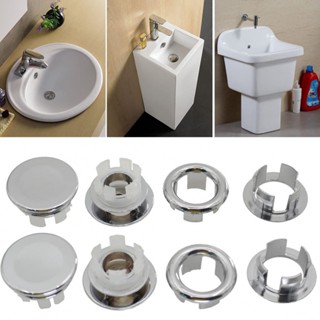 Sink Spare Parts 8pc ABS Plastic Basin Chrom Overflow Ring Round Accessories