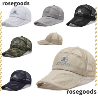 Rosegoods1 หมวกเบสบอล ตาข่าย ระบายอากาศ น้ําหนักเบา สําหรับออกกําลังกาย เล่นกีฬา เทนนิส