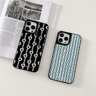 พร้อมส่ง CASETiFY 【ภาพประกอบสร้อยคอหัวใจ】เคสโทรศัพท์มือถือ ซิลิโคน กันกระแทก ลายหัวใจน่ารัก แฟชั่น สําหรับ iPhone 14 Pro MAX 13 12 11 Pro MAX