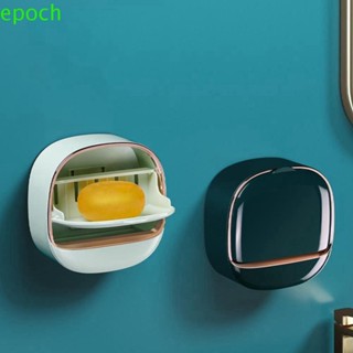 Epoch กล่องสบู่ กันน้ํา 1 ชิ้น ติดผนัง พร้อมฝาปิด ออแกไนเซอร์ เคสใส่สบู่ ระบายน้ํา