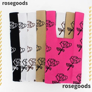 Rosegoods1 กระเป๋าถือ กระเป๋าสะพายไหล่ กระเป๋าช้อปปิ้ง ผ้าถัก สําหรับผู้หญิง