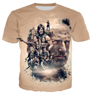 เสื้อยืด พิมพ์ลาย Walking Dead สไตล์ฮาราจูกุ แฟชั่นสตรีท