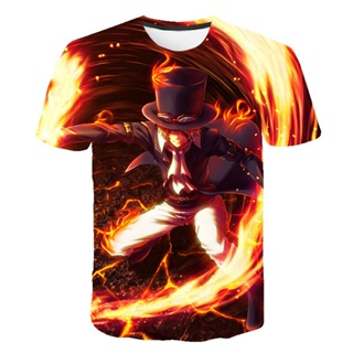 เสื้อยืด พิมพ์ลายอนิเมะ One Piece Luffy สไตล์ฮาราจูกุ สําหรับผู้ชาย