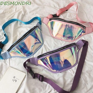 Desmondri เลเซอร์ Fanny แพ็คเดินทางแบบพกพากลางแจ้งกีฬา Fanny แพ็คใสกระเป๋าคาดเอว Crossbody โทรศัพท์กระเป๋าพีวีซี Bumbag กระเป๋าผู้ชาย