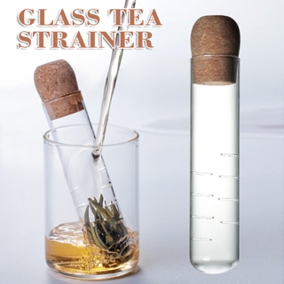 High Borosilicate Glass Test Tube Tea Filter Loose Leaf Diffuser Tea Strainer