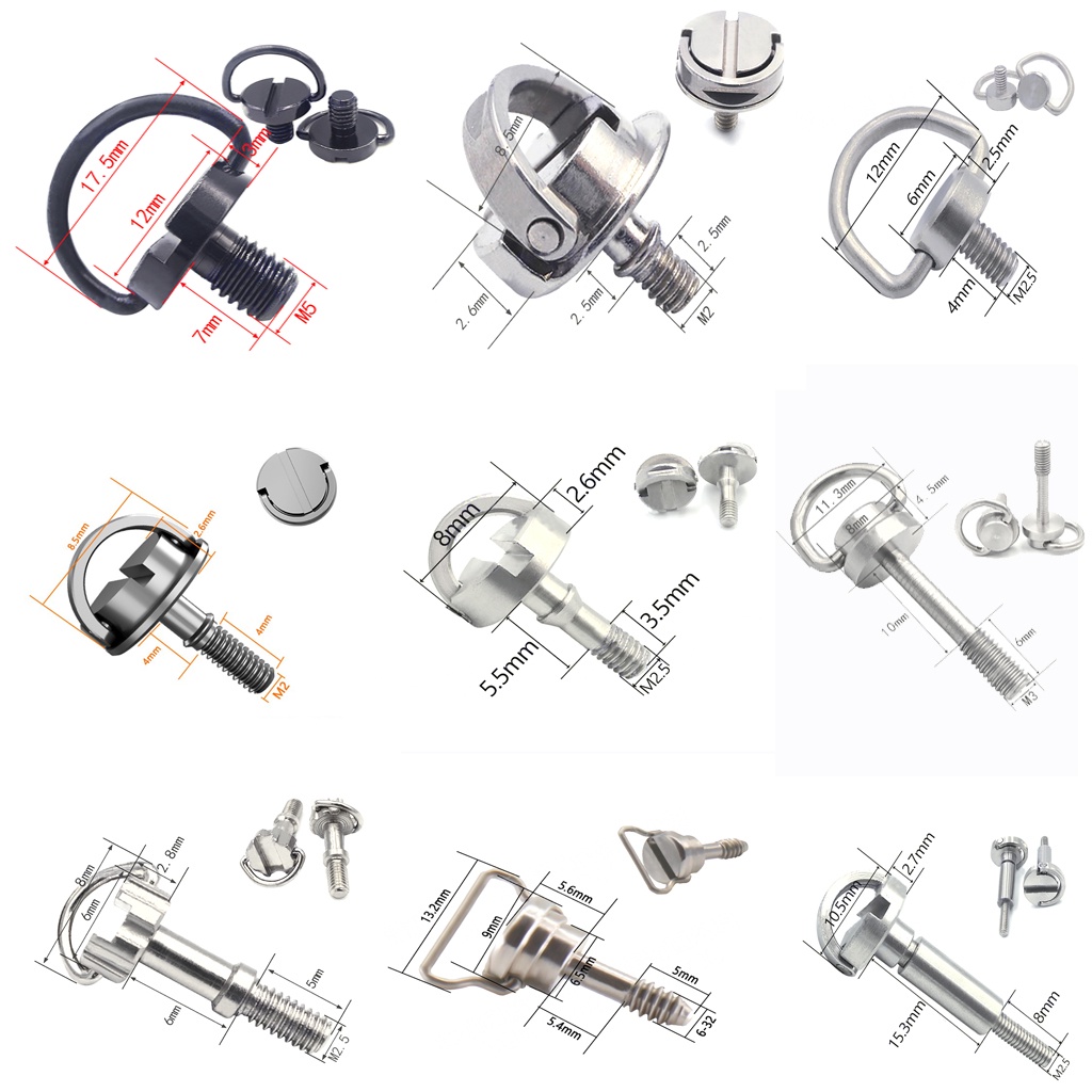 FEICHAO กล้องสกรู M2 M2.5 M3 M5 พับ D-Ring อะแดปเตอร์สําหรับขาตั้งกล้อง Monopod Quick Release แผ่นกล้อง DSLR อุปกรณ์เสริมการถ่ายภาพ