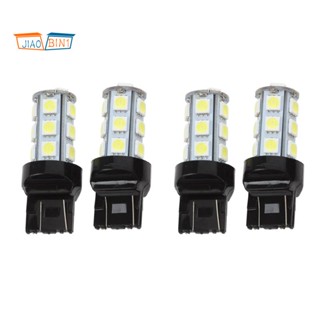 หลอดไฟเบรกท้ายรถยนต์ LED 18 ดวง 7443 7440 T20 SMD สีขาว 4 ชิ้น