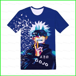 Sqt เสื้อยืดแขนสั้นลําลอง พิมพ์ลายอนิเมะ Jujutsu Kaisen Gojo Satoru Yuji 3D พลัสไซซ์ แฟชั่นสําหรับผู้ชาย และผู้หญิง