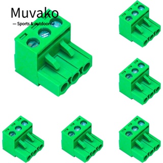 Muvako บล็อกขั้วต่อ ชนิดฟีนิกซ์ PCB สกรู PCB พิช 5.08 มม. 3 ขั้ว 3 Pin สีเขียว 6 ชิ้น