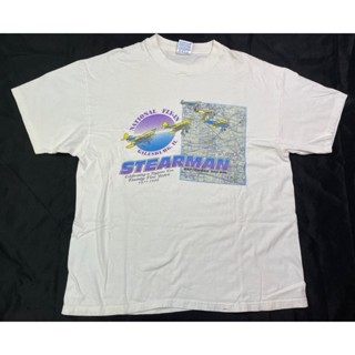 เสื้อยืด ลาย STEARMAN BI-PLANE สไตล์วินเทจ Sz XL IL 1996          