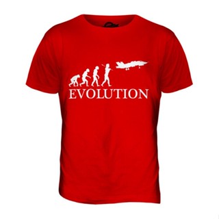 เสื้อยืด พิมพ์ลาย FIGHTER PLANE EVOLUTION OF MAN สําหรับผู้ชาย         