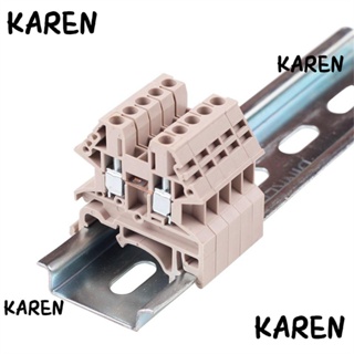 Karen รางเชื่อมต่อสายไฟ DIN 12-22AWG 600V DK2.5N ประเภทสกรู กันไฟ 20A 100 ชิ้น