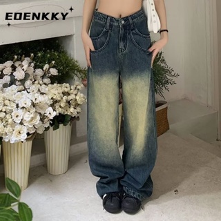 EOENKKY กางเกงขายาว กางเกงยีสน์ผู้หญิง ทรงหลวม ๆ ตรง Retro Hip Hop Pants 2023 NEW Style  Trendy ทันสมัย Comfortable Chic A97L0WL 36Z230909