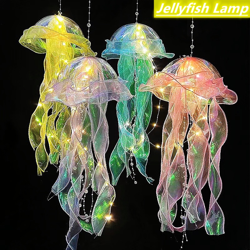 โคมไฟแมงกะพรุน แบบพกพา แขวนใต้ทะเล สีสันสดใส เหมาะกับของขวัญ สไตล์เจ้าหญิง สําหรับเด็กผู้หญิง