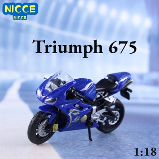 โมเดลรถจักรยานยนต์ Nicce 1:18 Triumph 675 Magic Finger Alloy ของเล่นสําหรับเด็ก