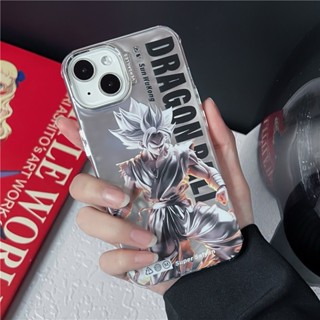 เคสโทรศัพท์มือถือ กันกระแทก ลายดราก้อนบอล สีเงิน สําหรับ IPhone 11 12 13 14 Pro Max 14 Pro Max 13 Pro 12