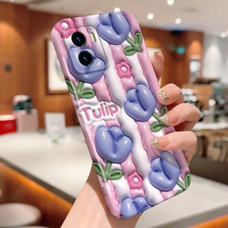 เคสโทรศัพท์มือถือ กันรอยกล้อง ลายดอกทิวลิป สําหรับ Vivo V27 Pro Y20s G Y20t Y30 Y30g Y50 Y55 Y55s Y74s Y76s Y75