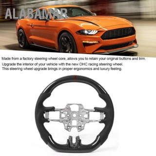 ALABAMAR คาร์บอนไฟเบอร์พวงมาลัยหนัง Preforated W/เย็บ Fit สำหรับ Ford Mustang EcoBoost GT Shelby GT350 /GT350R 2018-2020