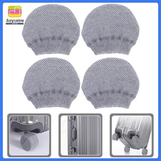 🏠 ปลอกหุ้มขาเฟอร์นิเจอร์นุ่ม 4 ชิ้น สีเทา ผ้าถักโพลีเอสเตอร์…