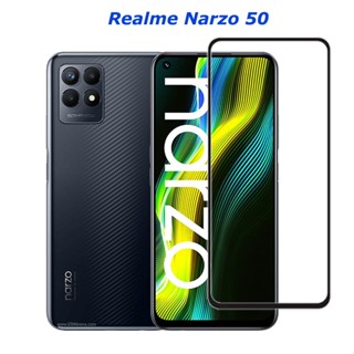 กระจกนิรภัย Realme Narzo 50 แบบเต็มจอ ป้องกันรอยขีดข่วน