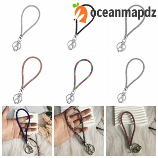 Oceanmapdz สายคล้องโทรศัพท์ ประดับพลอยเทียม กลิตเตอร์ วิบวับ ระยิบระยับ พวงกุญแจ สีสันสดใส แขวนเครื่องประดับ พวงกุญแจ สีรุ้ง