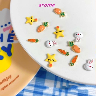 Aroma เครื่องประดับตกแต่งเล็บ ลายการ์ตูนแครอท ดาวน่ารัก สไตล์ญี่ปุ่น DIY