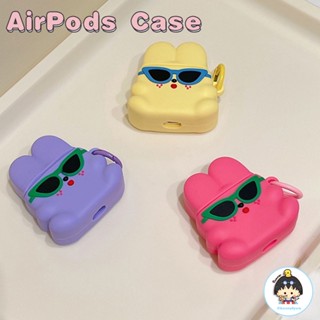 เคสหูฟังบลูทูธไร้สาย ซิลิโคน กันกระแทก ลายกระต่ายน่ารัก สําหรับ AirPods 1 2 3 Pro 2