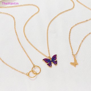 Thevantin สร้อยคอโซ่ จี้ผีเสื้อ น่ารัก หวานแหวว เรียบง่าย เครื่องประดับ สําหรับผู้หญิง