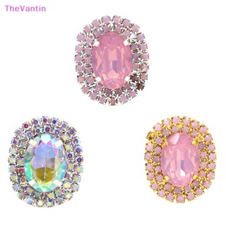 Thevantin กระดุมแก้ว พลอยเทียม ทรงวงรี 29*24 มม. สําหรับตกแต่งกิ๊บติดผม DIY