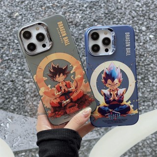 เคสแข็ง เคสไอโฟน iPhone 14 Pro Max iPhone 13 Pro Max iPhone 12 Pro Max iPhone 11 Cartoon ดราก้อนบอล Dragon Ball Little WUKONG &amp; VEGETA Color Electroplating Design Hard Case