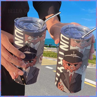 🥤สินค้าแอนิเมชั่น Limited 🥤Water Cup🥤 กระติกน้ําร้อน พร้อมหลอดดูด แบบพกพา คุณภาพสูง สําหรับนักเรียน