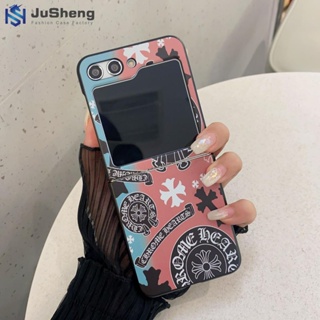 Jusheng เคสโทรศัพท์มือถือ PC สีดํา สําหรับ Samsung Z Flip5