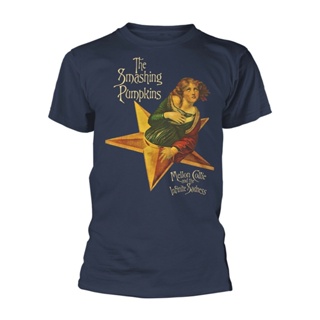 ขายดี เสื้อยืดลําลอง พิมพ์ลายฟักทอง Mellon Collie Billy Corgan แฟชั่นฤดูร้อน สําหรับผู้ชาย สีน้ําเงินเข้ม 511548