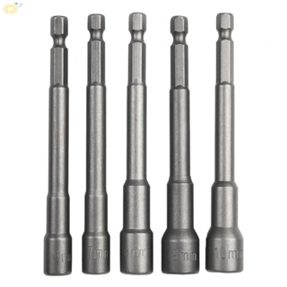 【VARSTR】Socket Wrench 100mm 10mm 5pcs 6mm Chrome Vanadium Steel Drill Bit Driver