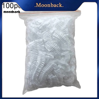 &lt;moonback&gt; 100 ชิ้น โรงแรม บ้าน ใช้แล้วทิ้ง กันน้ํา ใส ยืดหยุ่น ผู้หญิง หมวกอาบน้ํา