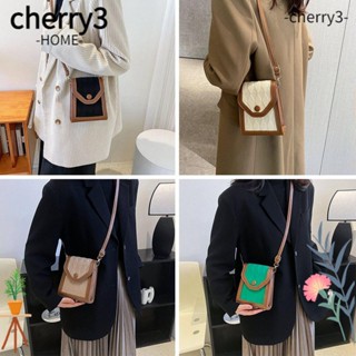 Cherry3 กระเป๋าสะพายไหล่ สะพายข้าง หนัง PU ขนาดเล็ก สีพื้น สําหรับผู้หญิง