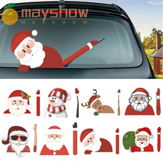 Mayshow รถคริสต์มาสรูปลอกแฟชั่นคริสต์มาสรูปลอกพีวีซีตกแต่งกระจกหลังหน้าต่าง