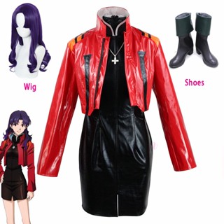 【พร้อมส่ง】ชุดเสื้อแจ็กเก็ตคอสเพลย์อนิเมะ Eva Katsuragi Misato เซ็กซี่ พลัสไซซ์ สําหรับผู้หญิง VX47