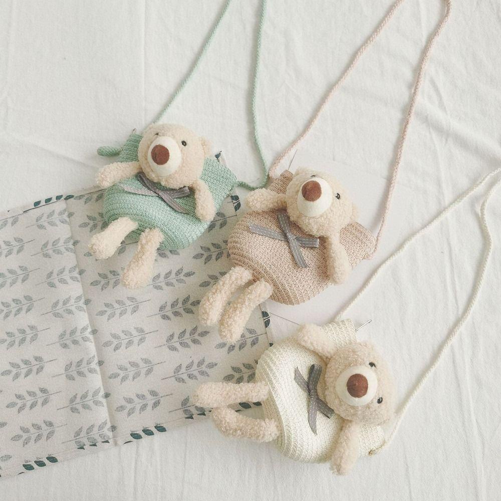 Maile 1PCS กระเป๋าสะพายกระต่ายน่ารักหมีฟางเด็กฤดูร้อน - รูปที่ 2