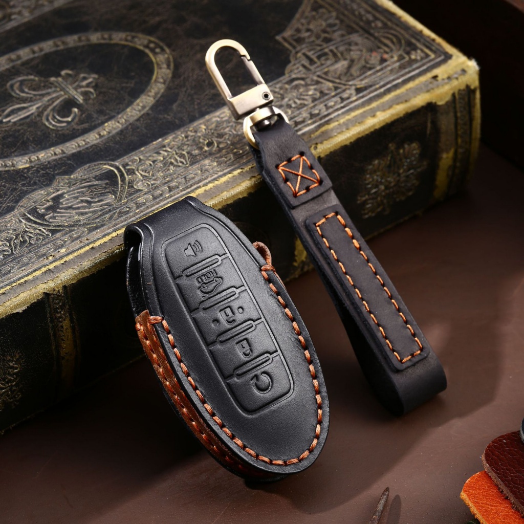 NISSAN NISSAN เคสกุญแจหนังแท้ TIDA Livina XTRAIL เคสกุญแจหนังแท้ พวงกุญแจซองหนัง