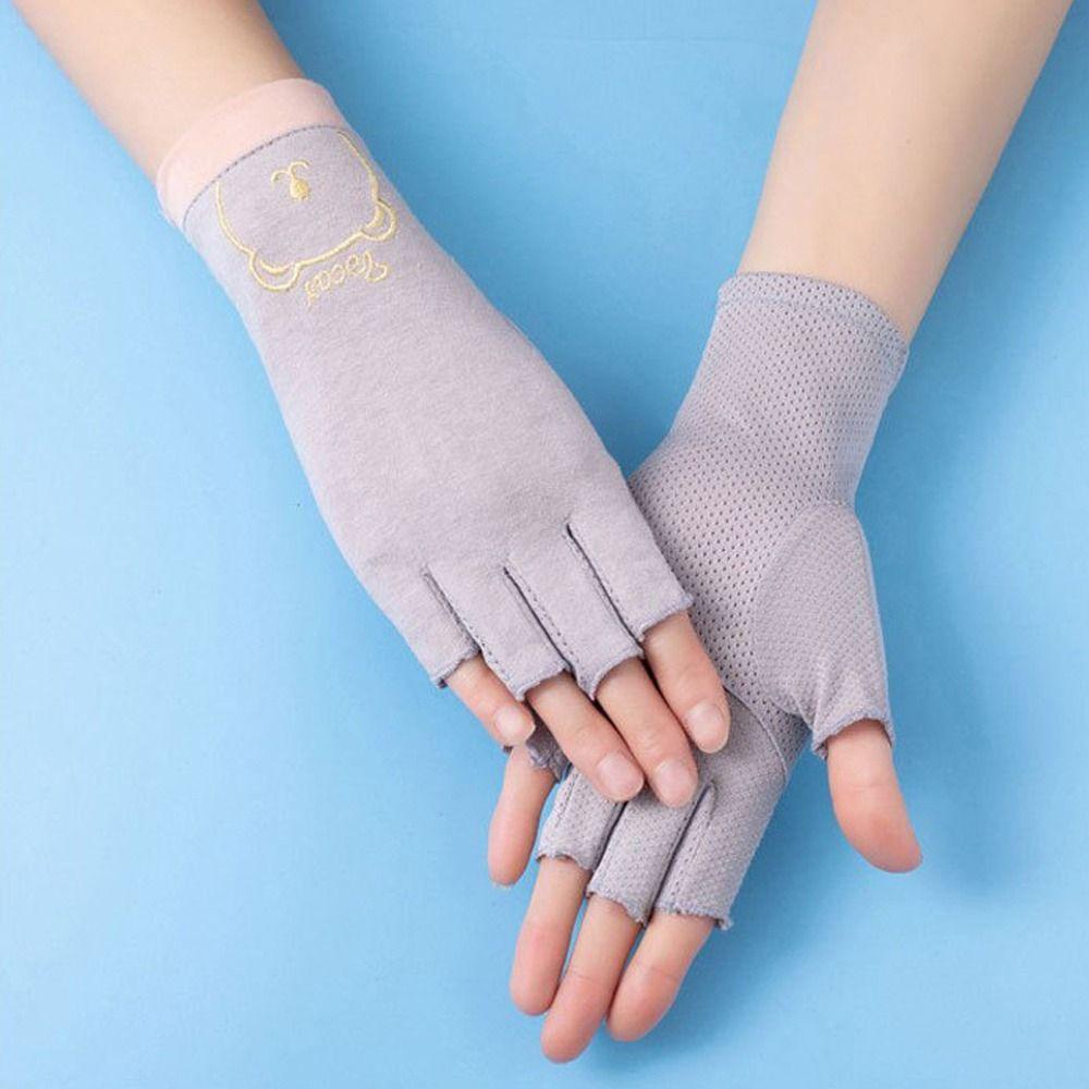 Fuzou ถุงมือกันแดด ฤดูร้อน ถุงมือขี่จักรยาน ถุงมือป้องกันรังสียูวี ถุงมือตาข่าย ถุงมือขับรถผู้หญิง ถุงมือ