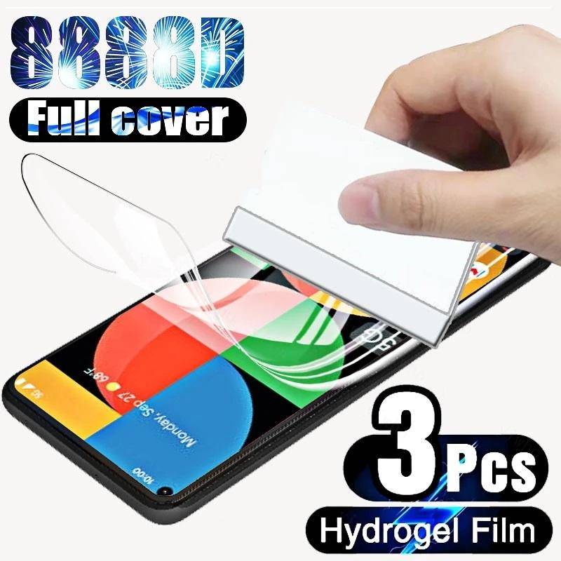 3PCS Clear Hydrogel ฟิล์มป้องกันหน้าจอสําหรับ Google Pixel 7 6 Pro ฝาครอบ Blueray ฟิล์มป้องกันสําหรั