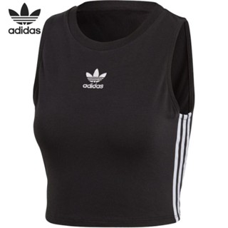 พร้อมส่ง Adidas ของแท้ 100% เสื้อยืดลําลอง แขนกุด เอวสูง เหมาะกับการเล่นโยคะ สําหรับสตรี CY4745