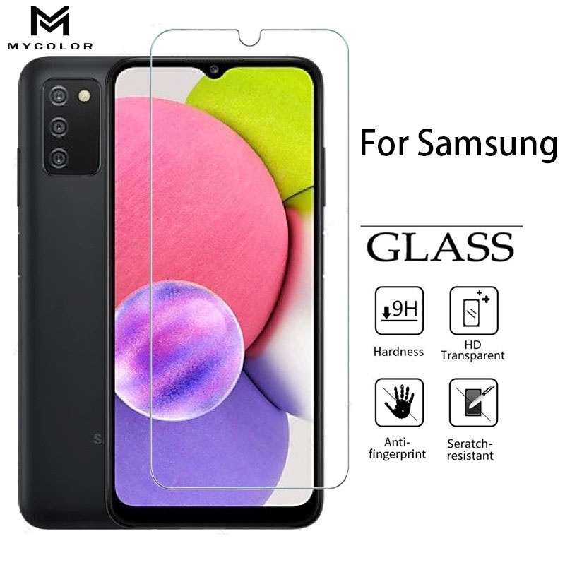 ฟิล์มกระจกนิรภัยกันรอยหน้าจอสําหรับ Samsung ss Galaxy A73 A55 A35 A54 A34 A53 A33 A25 A24 A23 A15 A14 A13 A05 A05s A04 A04s A04E A03 A03s M54 M33 M23 M14 4G 5G 2023 2024