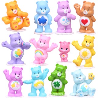 โมเดลฟิกเกอร์ Carebears หลากสี สําหรับตกแต่งเค้ก รถยนต์ 12 ชิ้น