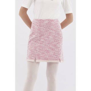 EP กระโปรงถักนิตแต่งขอบ ผู้หญิง สีชมพู | Knit Skirt with Rope Tape Details | 4595