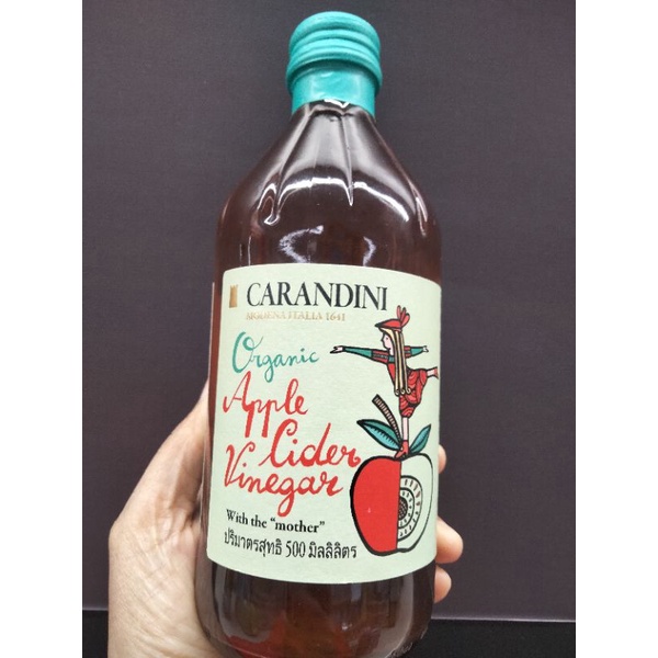 🔥 Carandini Organic Apple Cider น้ำส้มสายชูหมักจากแอปเปิ้ล 500ml  🔥