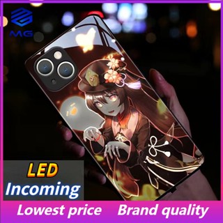 เคสโทรศัพท์มือถือ LED ลาย Hu Tao สําหรับ iPhone 14Promax 14plus 13Promax 12ProMax 7plus 8plus XR XS X XSMAX 11ProMax 11pro